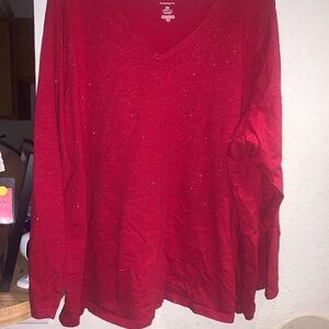 Croft & Barrow Sparkling Red Long Sleeve Tee